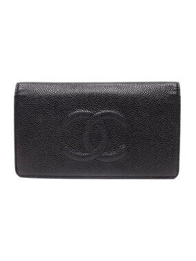 Chanel Wallet Caviar Leather CC Logo